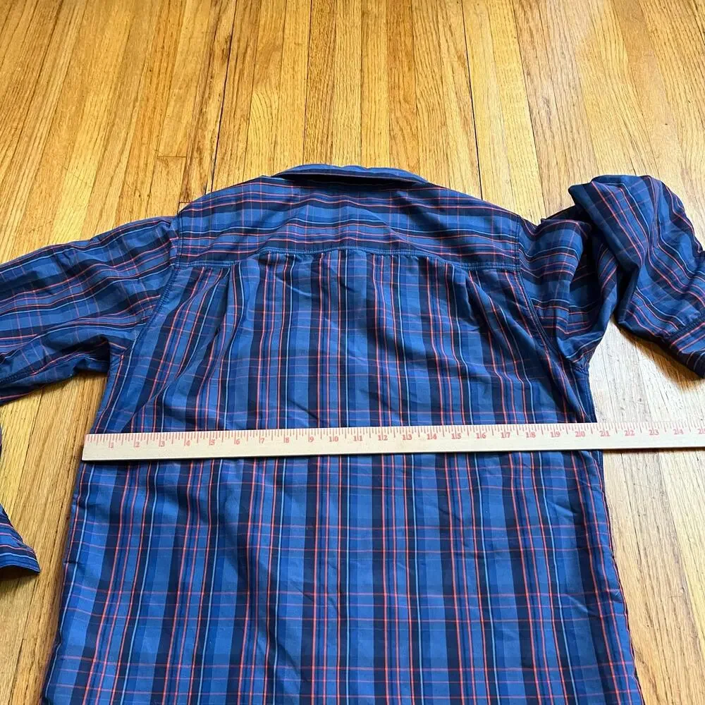 The North Face Shirt Mens Small Long Sleeve Plaid Button Performance Blue
